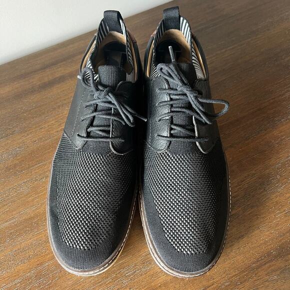 Johnston & Murphy Mens Duncan Black Knit Leather  Lace Up Shoe- Size 10.5M - Picture 2 of 10